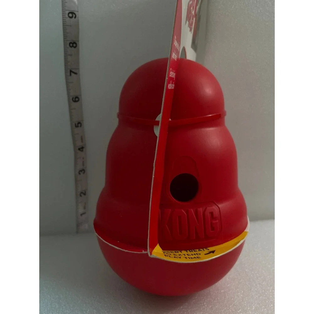 KONG Wobbler Large Red Dog Toy Food Treat Dispenser Slow Feeder 25+ lbs